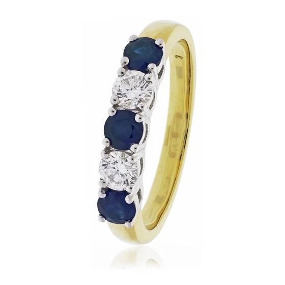 1.20ct Blue Sapphire and Diamond Eternity Ring