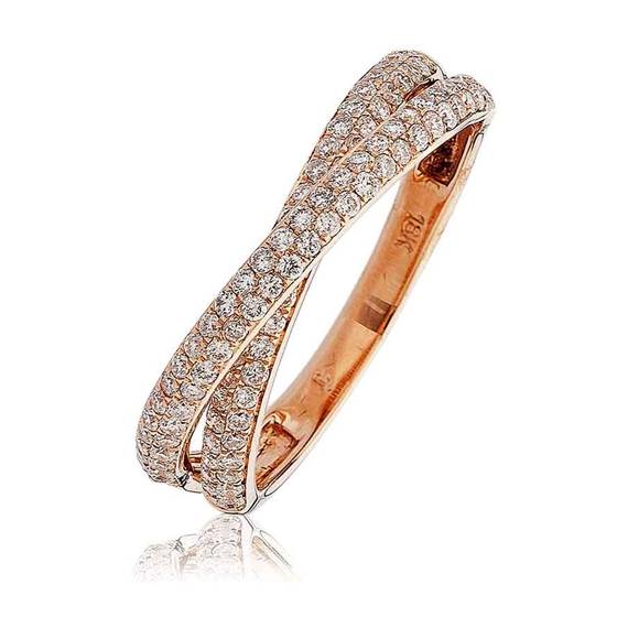 0.50ct Elegant Round Diamond Cross Over Dress Ring