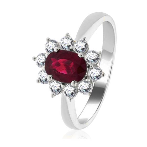 1.60ct Ruby and Diamond Cluster Ring