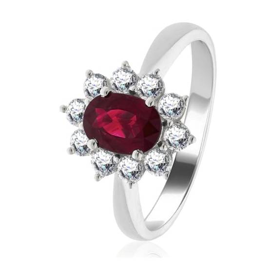 2.50ct Ruby and Diamond Cluster Ring