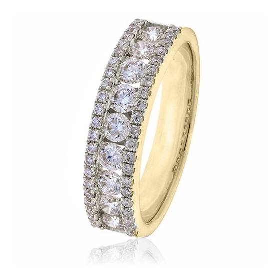 1.00ct Elegant Round Diamond Multi Row Dress Ring