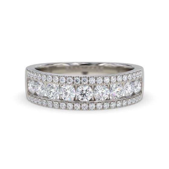 1.50ct Elegant Round Diamond Multi Row Dress Ring