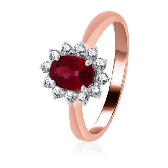 2.00ct Ruby and Diamond Cluster Ring