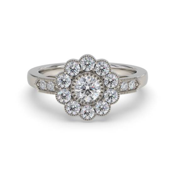 1.00ct Modern Round Diamond Designer Ring
