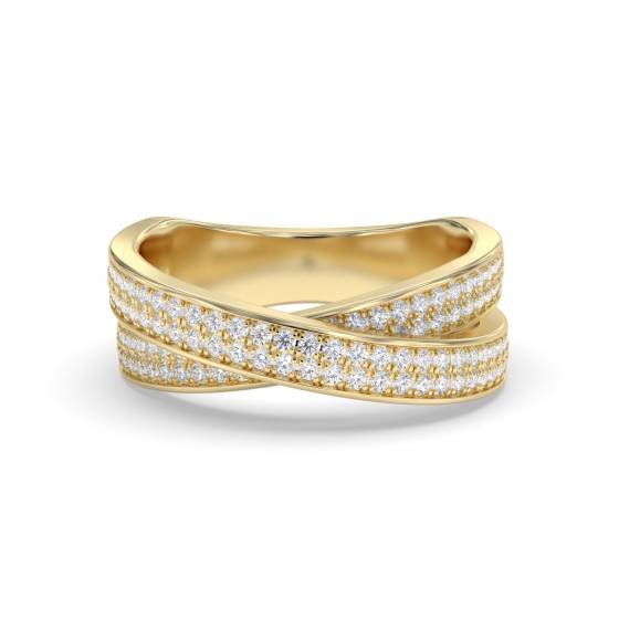 1.00ct Elegant Round Diamond Cross Over Dress Ring