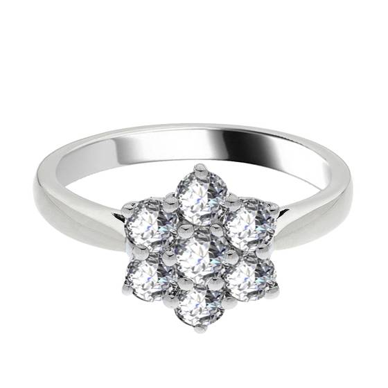 1.00ct Elegant Round Diamond Cluster Ring