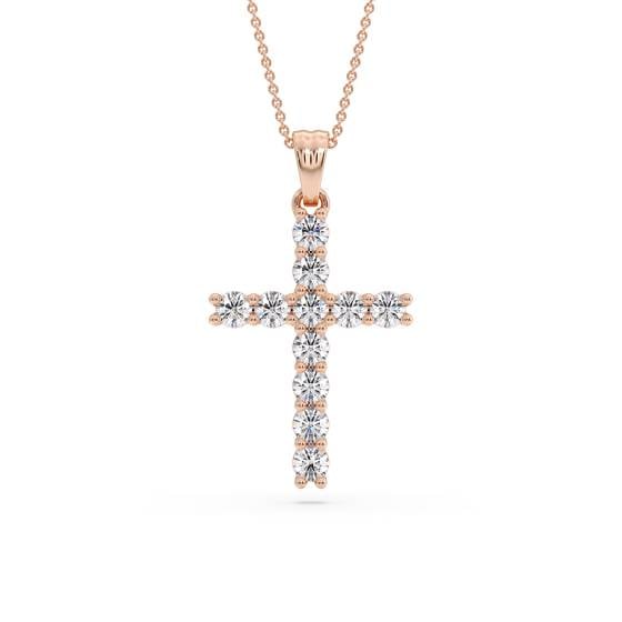 0.50ct Classic Round Diamond Cross Pendant