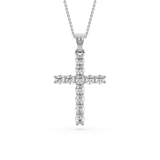 0.50ct Classic Round Diamond Cross Pendant