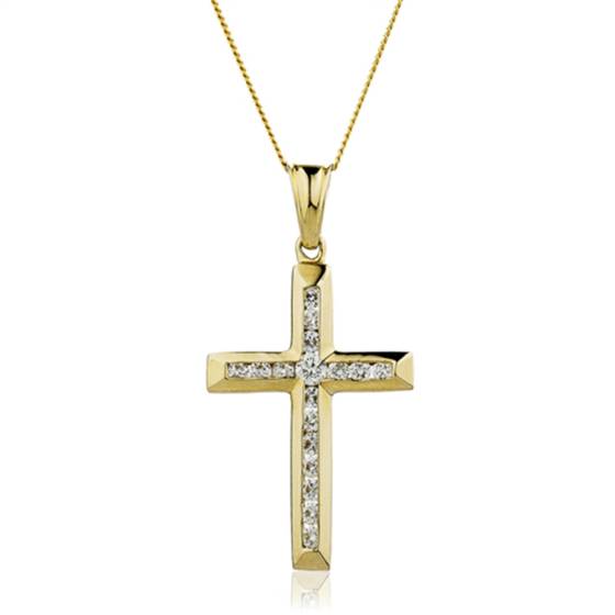 0.25ct Classic Round Diamond Cross Pendant