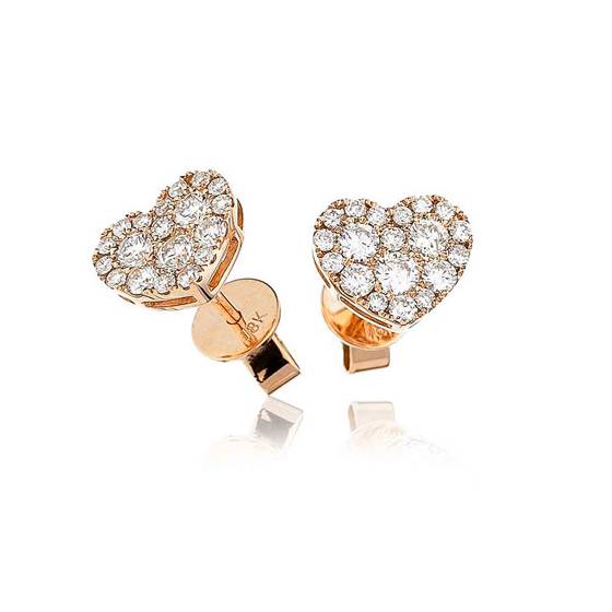Unique Round Diamond Cluster Earrings