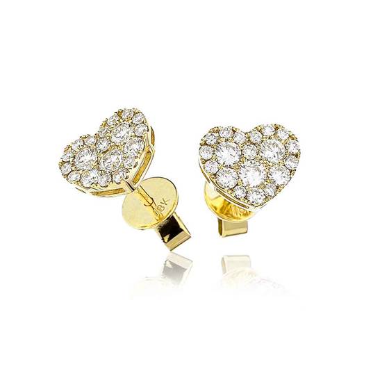 Unique Round Diamond Cluster Earrings