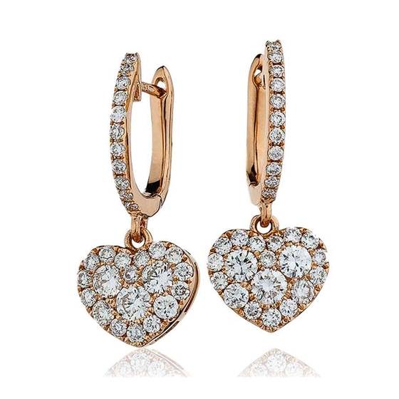 0.90ct Modern Round Diamond Drop Earrings