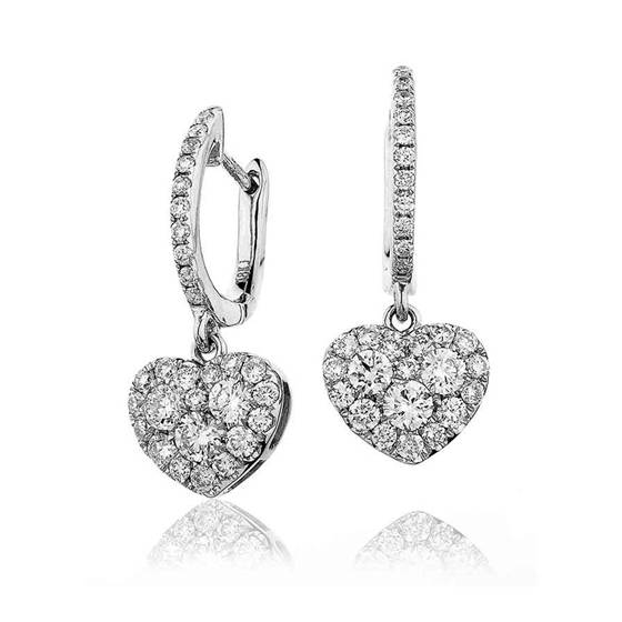 0.90ct Modern Round Diamond Drop Earrings
