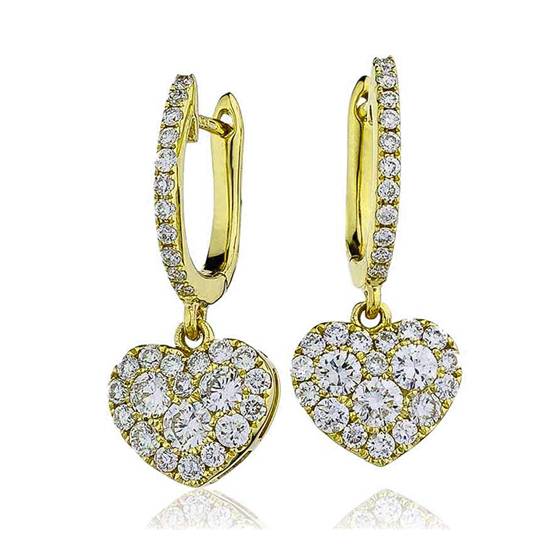 0.90ct Modern Round Diamond Drop Earrings