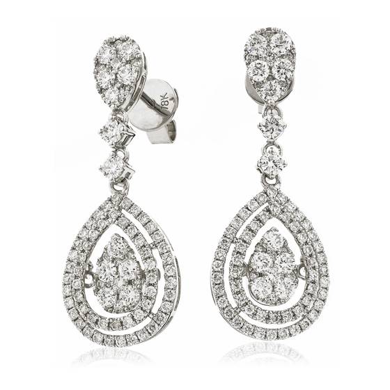 1.80ct Modern Round Diamond Drop Earrings