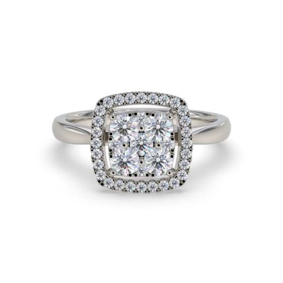 0.50ct Elegant Round Diamond Cluster Ring