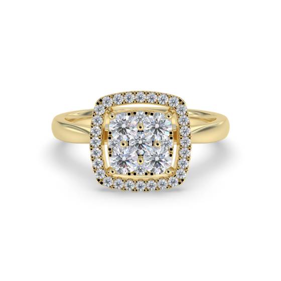 0.50ct Elegant Round Diamond Cluster Ring
