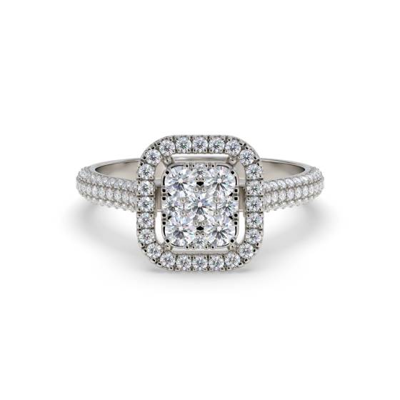 0.60ct Elegant Round Diamond Cluster Ring