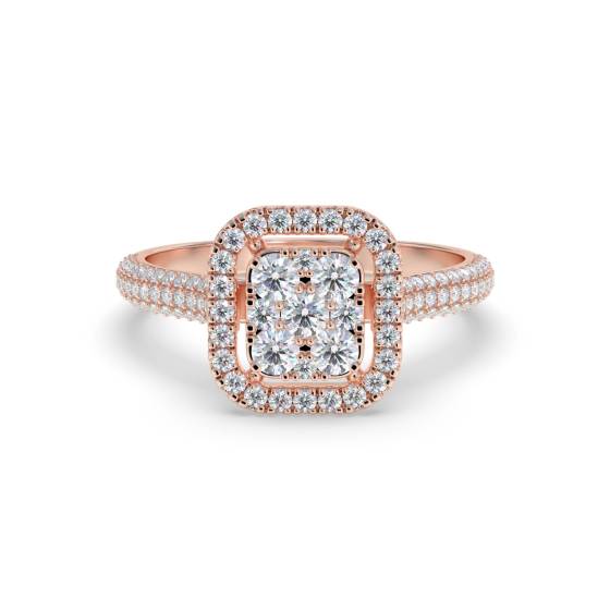 0.60ct Elegant Round Diamond Cluster Ring