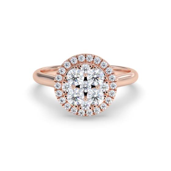 0.60ct Elegant Round Diamond Cluster Ring