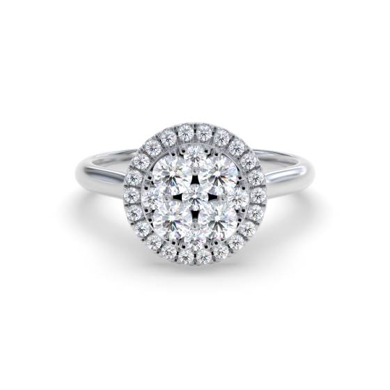 0.60ct Elegant Round Diamond Cluster Ring