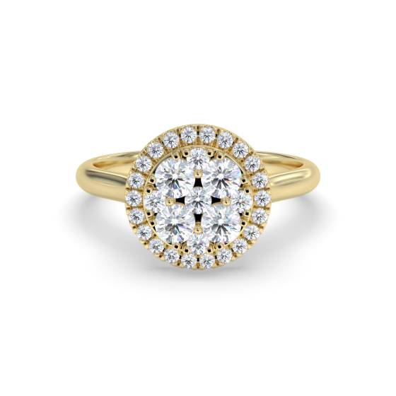 0.60ct Elegant Round Diamond Cluster Ring