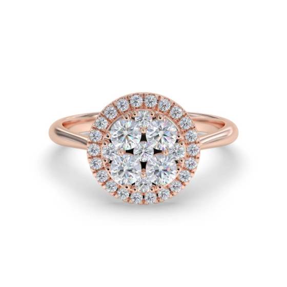 0.50ct Elegant Round Diamond Cluster Ring