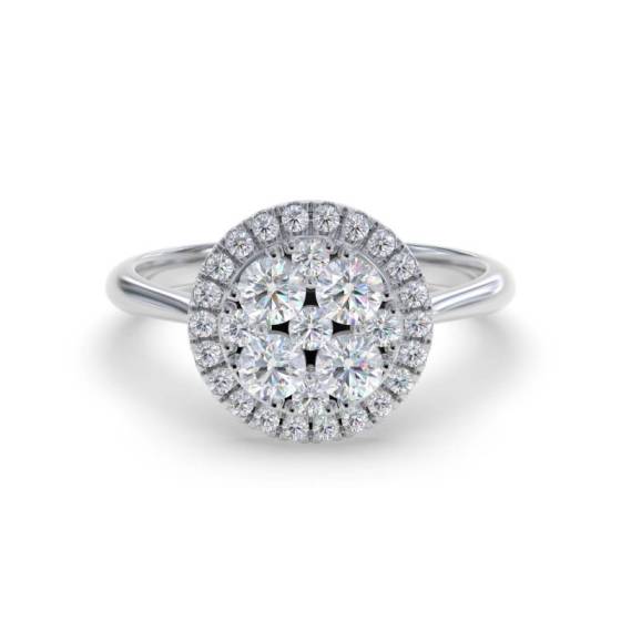 0.50ct Elegant Round Diamond Cluster Ring