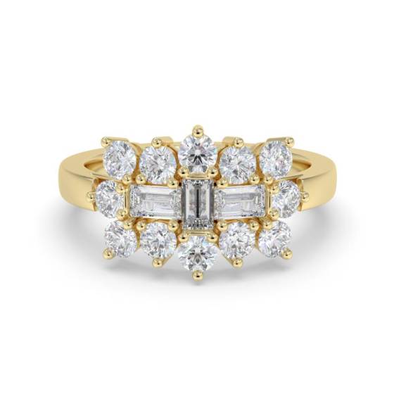 0.50ct Elegant Round and Baguette Diamond Dress Ring