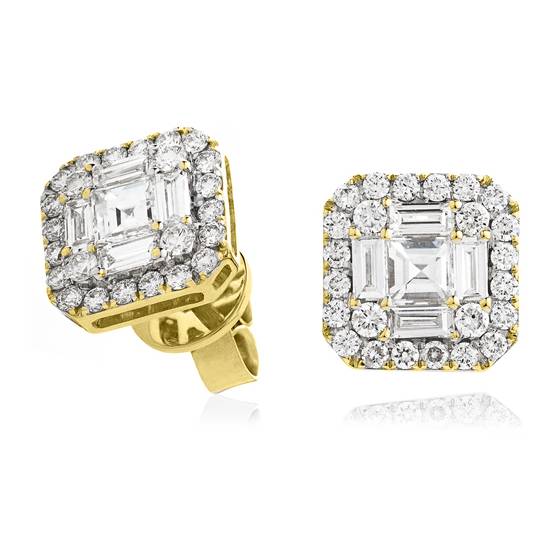 1.55ct Classic Diamond Cluster Earrings