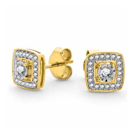 0.28ct Round Diamond Halo Earrings