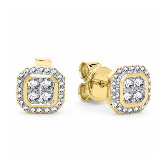 0.25ct Round Diamond Halo Earrings