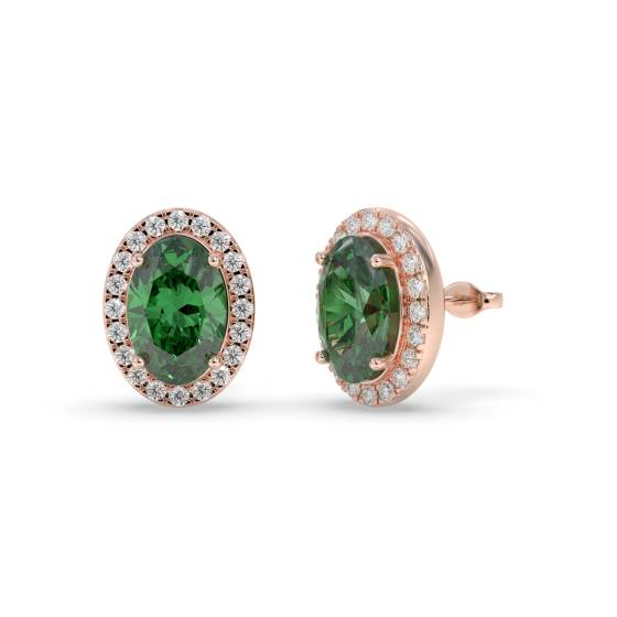 1.15ct Emerald and Diamond Gemstone Earrings