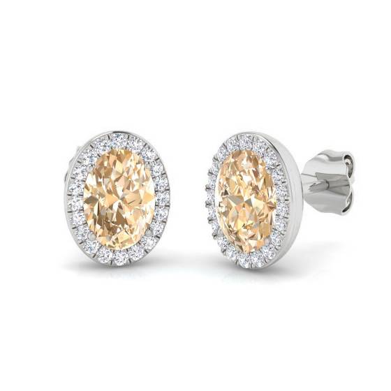 1.80ct Morganite and Diamond Earrings