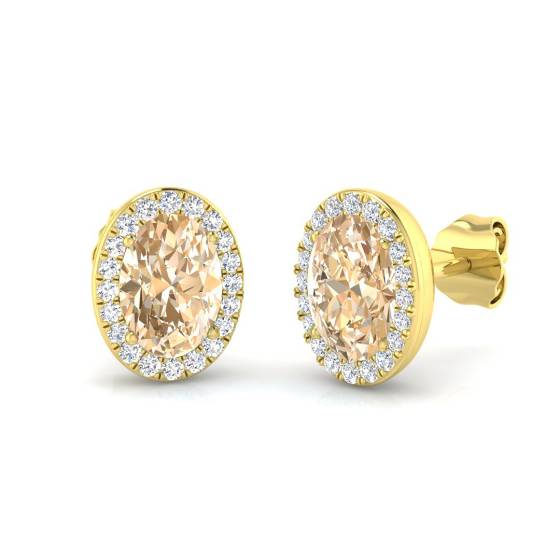 1.80ct Morganite and Diamond Earrings