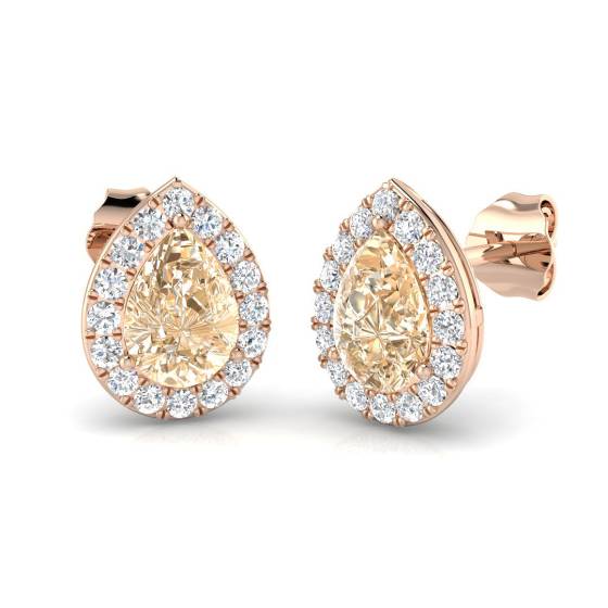 2.10ct Morganite and Diamond Earrings
