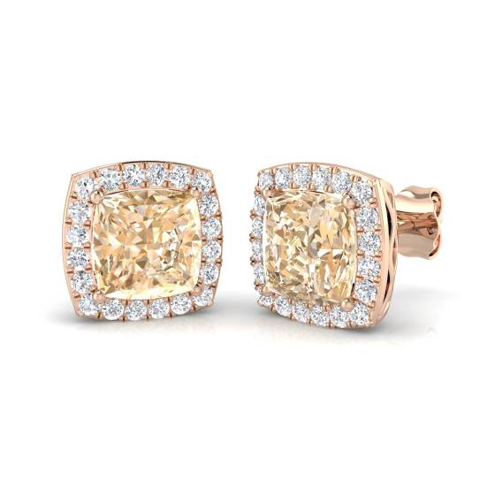 3.40ct Morganite and Diamond Earrings