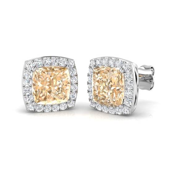 3.40ct Morganite and Diamond Earrings
