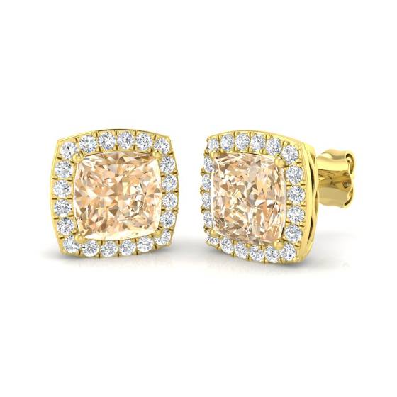 3.40ct Morganite and Diamond Earrings