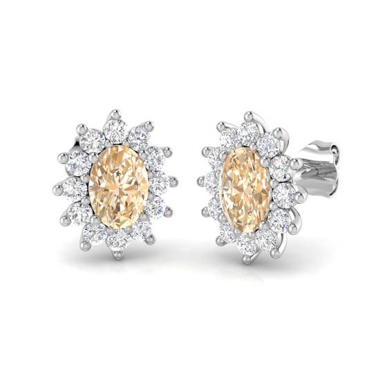 1.35ct Morganite and Diamond Earrings