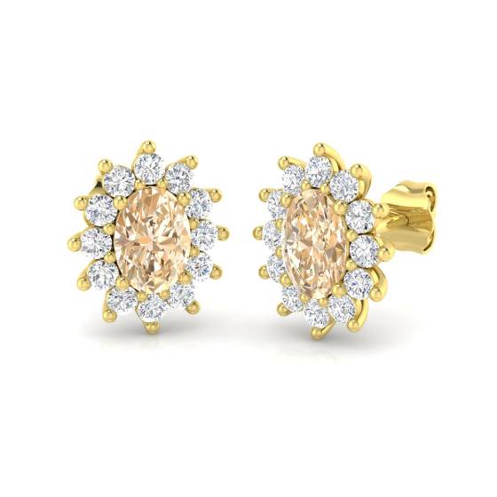 1.35ct Morganite and Diamond Earrings