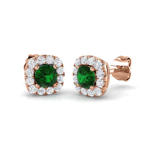 0.80ct Emerald and Diamond Gemstone Earrings