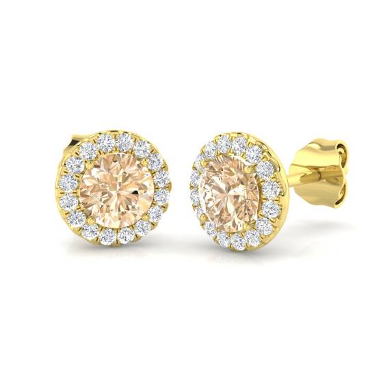 1.20ct Morganite and Diamond Earrings