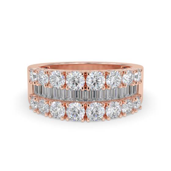 3.00ct Round and Baguette Diamond Dress Ring
