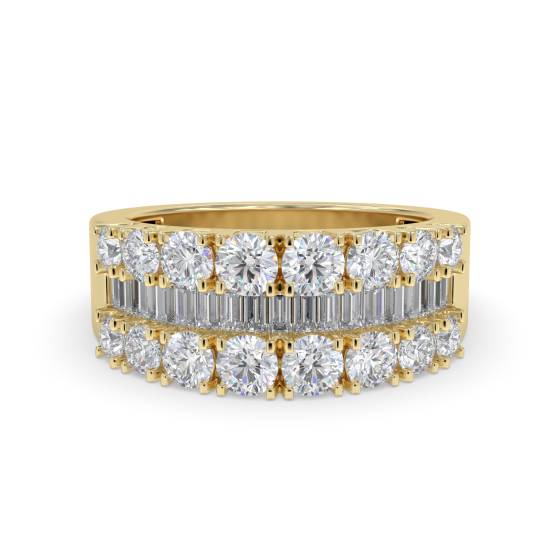 3.00ct Round and Baguette Diamond Dress Ring