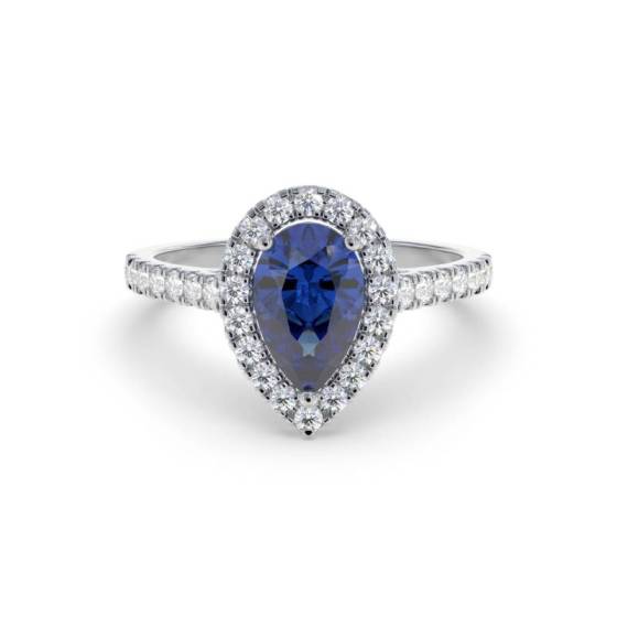 0.70ct Blue Sapphire and Diamond Cluster Ring