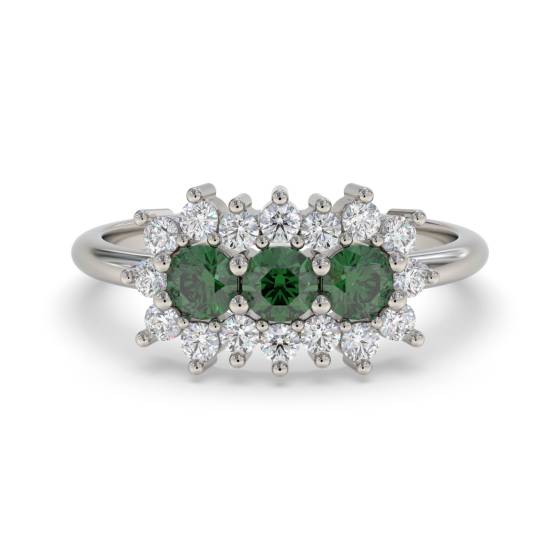 Round Emerald Dress Ring