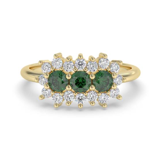 Round Emerald Dress Ring