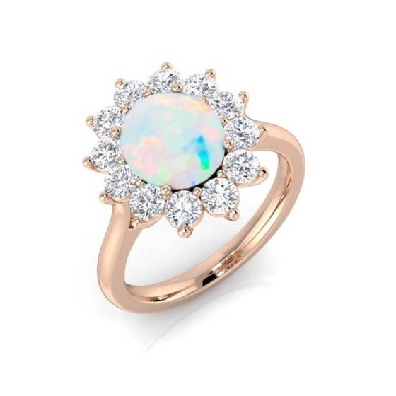 2.30ct VS/E-F Opal Halo Ring