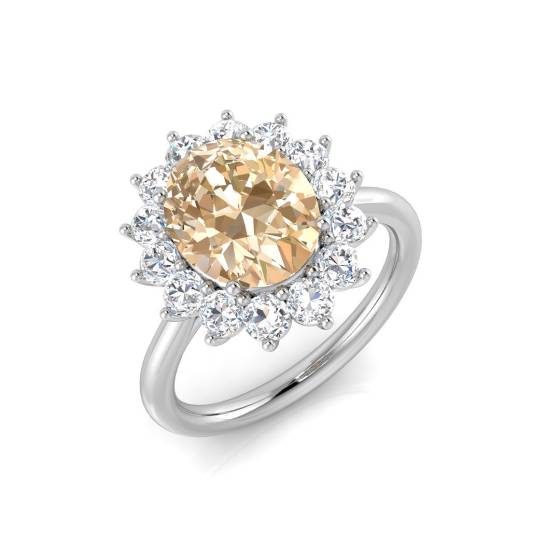 3.00ct Morganite and Diamond Gemstone Ring